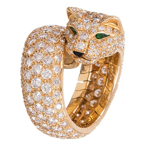 cartier yellow ring|cartier jaguar diamond ring.